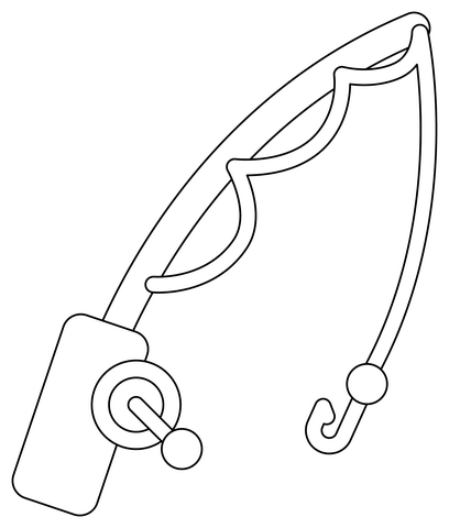 Fishing Rod Coloring Page